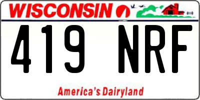 WI license plate 419NRF