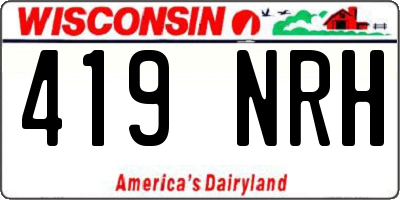 WI license plate 419NRH