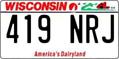WI license plate 419NRJ