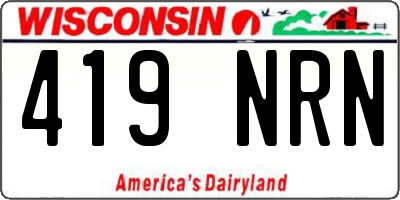 WI license plate 419NRN
