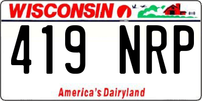 WI license plate 419NRP