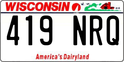 WI license plate 419NRQ