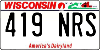 WI license plate 419NRS