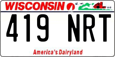 WI license plate 419NRT