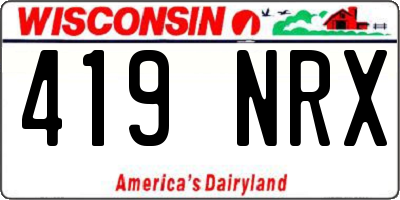 WI license plate 419NRX