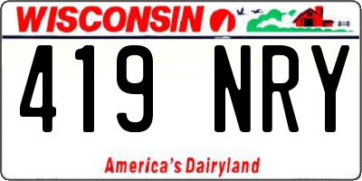 WI license plate 419NRY