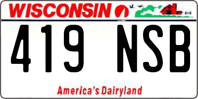 WI license plate 419NSB