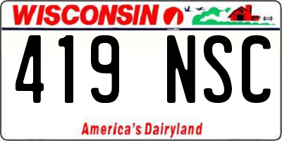 WI license plate 419NSC