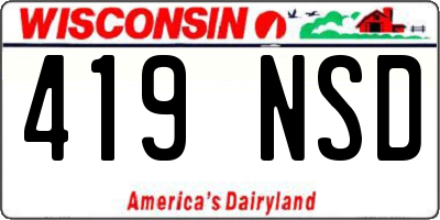 WI license plate 419NSD