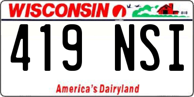 WI license plate 419NSI