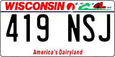 WI license plate 419NSJ
