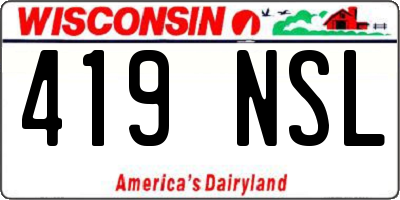 WI license plate 419NSL