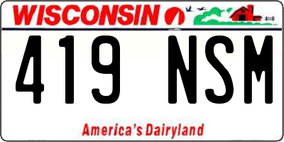 WI license plate 419NSM