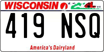 WI license plate 419NSQ