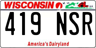 WI license plate 419NSR