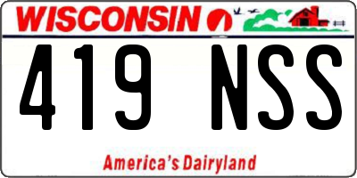 WI license plate 419NSS