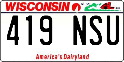 WI license plate 419NSU