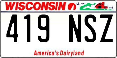 WI license plate 419NSZ