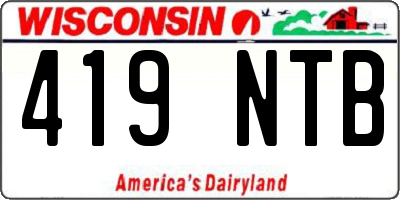 WI license plate 419NTB