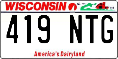 WI license plate 419NTG