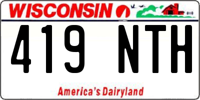 WI license plate 419NTH