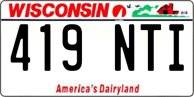 WI license plate 419NTI