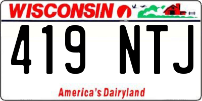 WI license plate 419NTJ