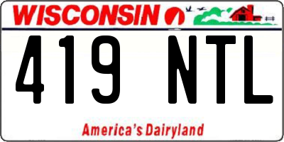 WI license plate 419NTL