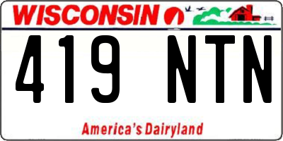 WI license plate 419NTN