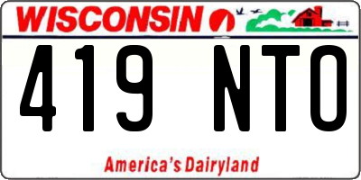 WI license plate 419NTO