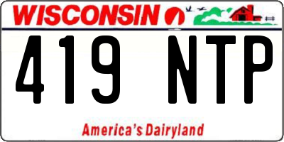WI license plate 419NTP