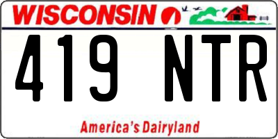WI license plate 419NTR