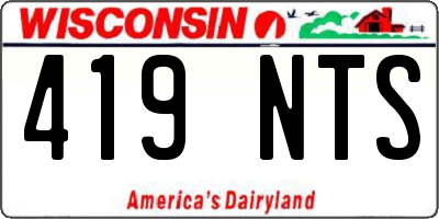 WI license plate 419NTS