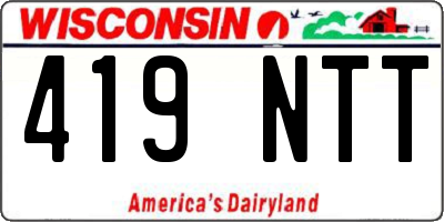WI license plate 419NTT