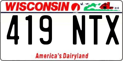 WI license plate 419NTX