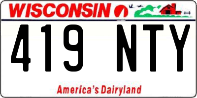 WI license plate 419NTY