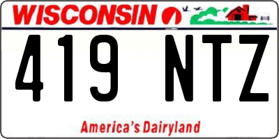 WI license plate 419NTZ