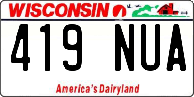 WI license plate 419NUA