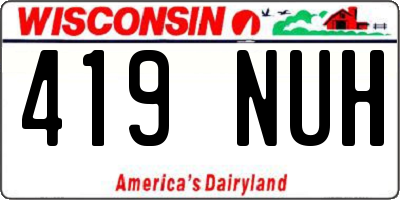 WI license plate 419NUH