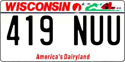 WI license plate 419NUU