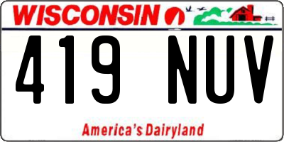 WI license plate 419NUV