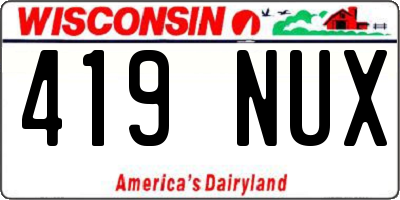WI license plate 419NUX