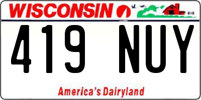 WI license plate 419NUY