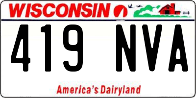 WI license plate 419NVA
