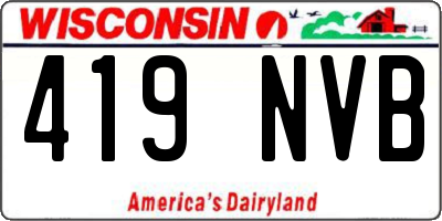 WI license plate 419NVB
