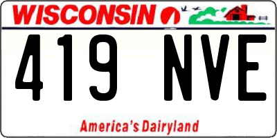 WI license plate 419NVE