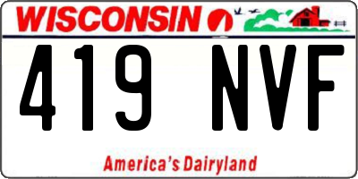 WI license plate 419NVF