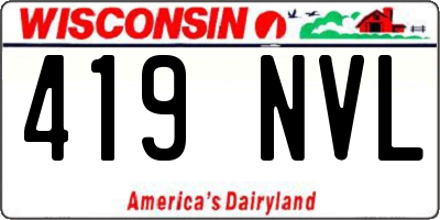 WI license plate 419NVL