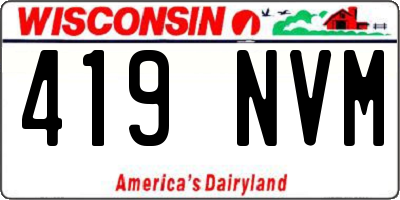 WI license plate 419NVM