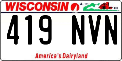 WI license plate 419NVN